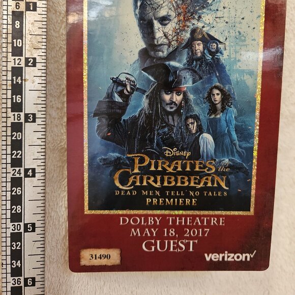 Pirates Caribbean world premiere 2017 Hollywood original guest pass ticket Depp - Picture 6 of 6